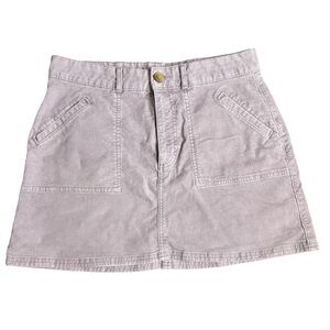 American Eagle Outfitters Light Gray Mini Skirt Corduroy 10 Super Stretch Fall